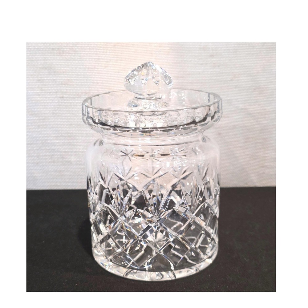 Vintage Cut Crystal Storage Jar, Cookie Biscuit Barrel, Vanity Jewelry Decor